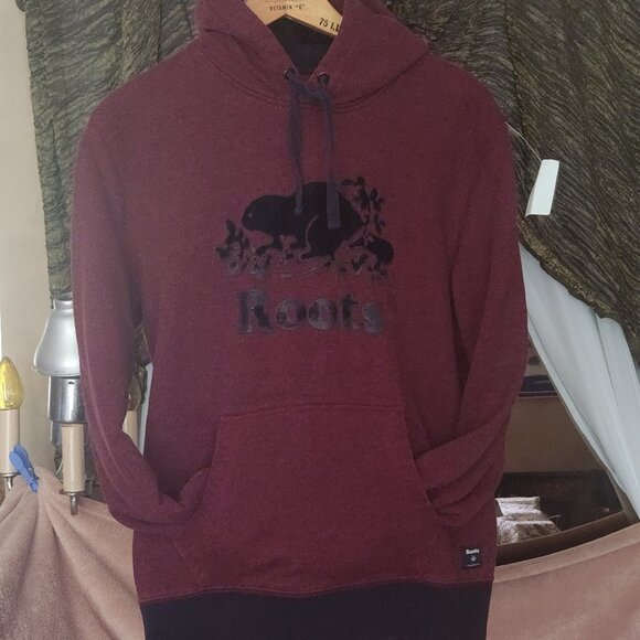 J24  Roots SuperThick & Heavy Hoodie - Rare Colour Combo Cotton/Poly Blend Sz L - Picture 1 of 6